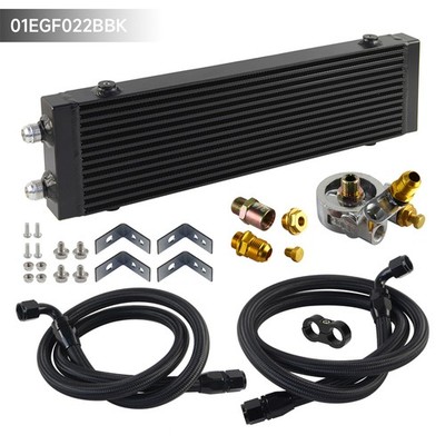 Groß Dual Pass Bar & Plate Ölkühler w/80 Grad Thermostat filter Adapter Kit