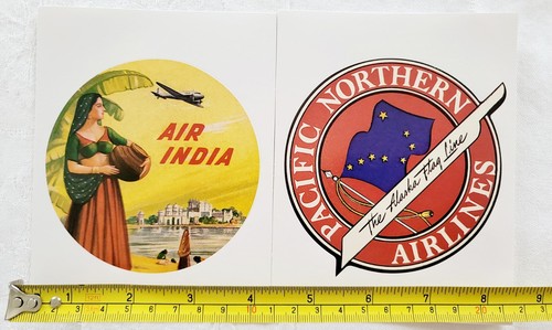Lot of 20 Vintage Airlines Travel Suitcase Stickers Labels - Picture 4 of 11