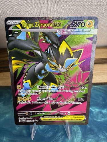 Pokémon TCG Mega Zeraora EX Ultra Rare Full Art Holo Pitch Black 098/084