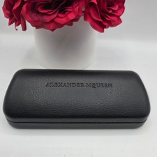 Alexander McQueen Black Pebbled Hard Shell Eyewear Case Sunglasses Optical Case