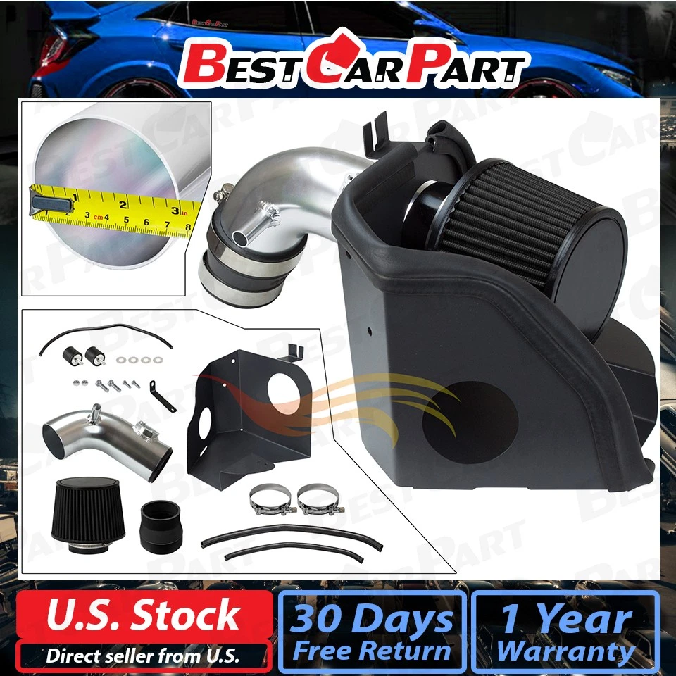 KIT ADMISIÓN AIRE ESCUDO FRÍO BCP NEGRO HONDA CIVIC 2006-2011 1.8L + FILTRO Foto 2 de 4