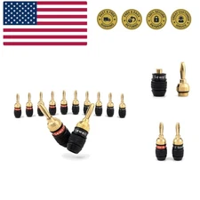 Deadbolt Banana Plugs 6-Pairs by , Gold Plated Speaker Plugs, Quick Connect, ...