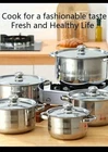 10pcs Luxury Stainless Steel Induction Cookware Set, Non-Stick Stainless Steel