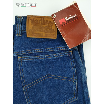 Jeans MARLBORO CLASSIC Boyfriend Blau Kult Regular Fit Hohe Taille VINTAGE 90's
