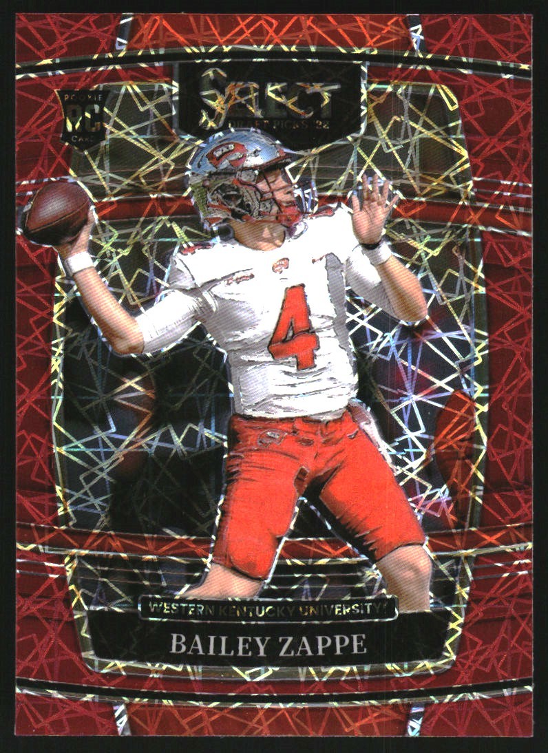 2022 Select Draft Picks Prizms Red Lazer #10 Bailey Zappe - FB