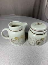 Vintage 1977 Royal Dutton Lambethware Creamer Pitcher and Lidded Sugar Bowl