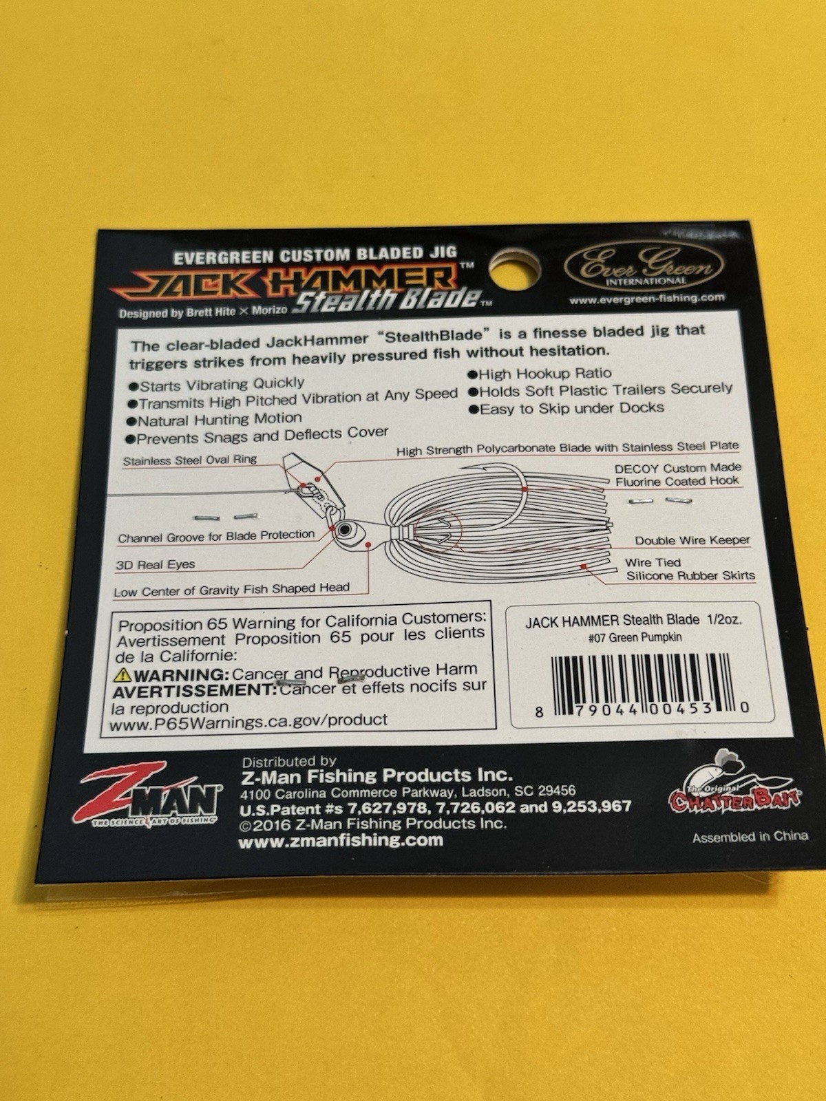 Z-man Stealth Blade Jackhammer Chatterbait  1/2oz  Green Pumpkin - Image 3