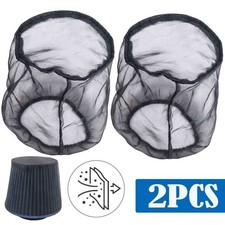 2pcs 6inch Universal Cold Air Intake Pre-filter Cone Filter Sock Cover Black
