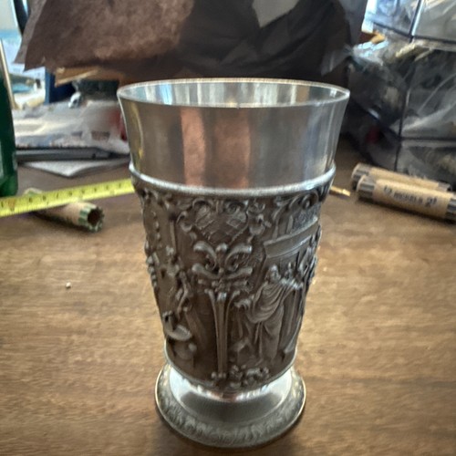 Pewter Germany Chalice feinzinn dancing musicians celebrating Victorian-antique