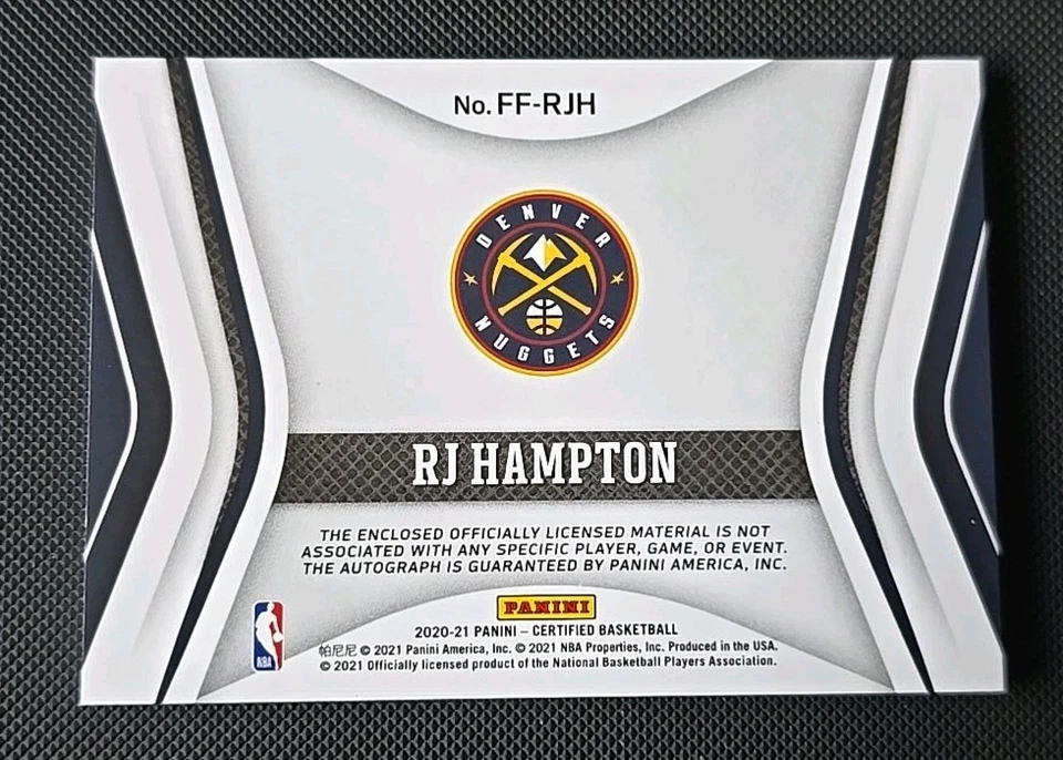 2020-21 Certified Freshman Fabric RJ Hampton Rookie Patch Auto RPA #'D 16/25 - Image 2 of 4