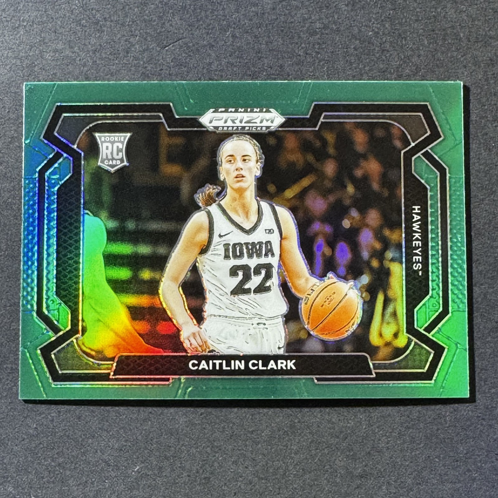 CAITLIN CLARK 2024 Panini Prizm Draft Picks #57 Variation Green Prizm (RC)