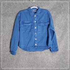 Girls Denim Jacket Zara 13 14 Stonewash Button Up Casual Everyday Outerwear