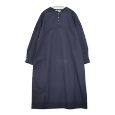 mina perhonen rakas collarless shirt dress ya3758 cotton size 38 Navy 6-0416M  