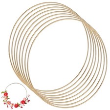 8 Pcs Metal Floral Hoops Wreath 12 Inch Dream Catcher Macrame Rings for Weddi...