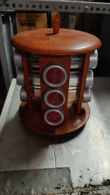 Gewürzhalter aus Holz mit Drehfuß Gewürzhalter 12 Gläser Frabosk