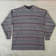 Vintage Cross Creek Stripped Golf Long Sleeve Shirt Men’s Size Large 100% Cotton
