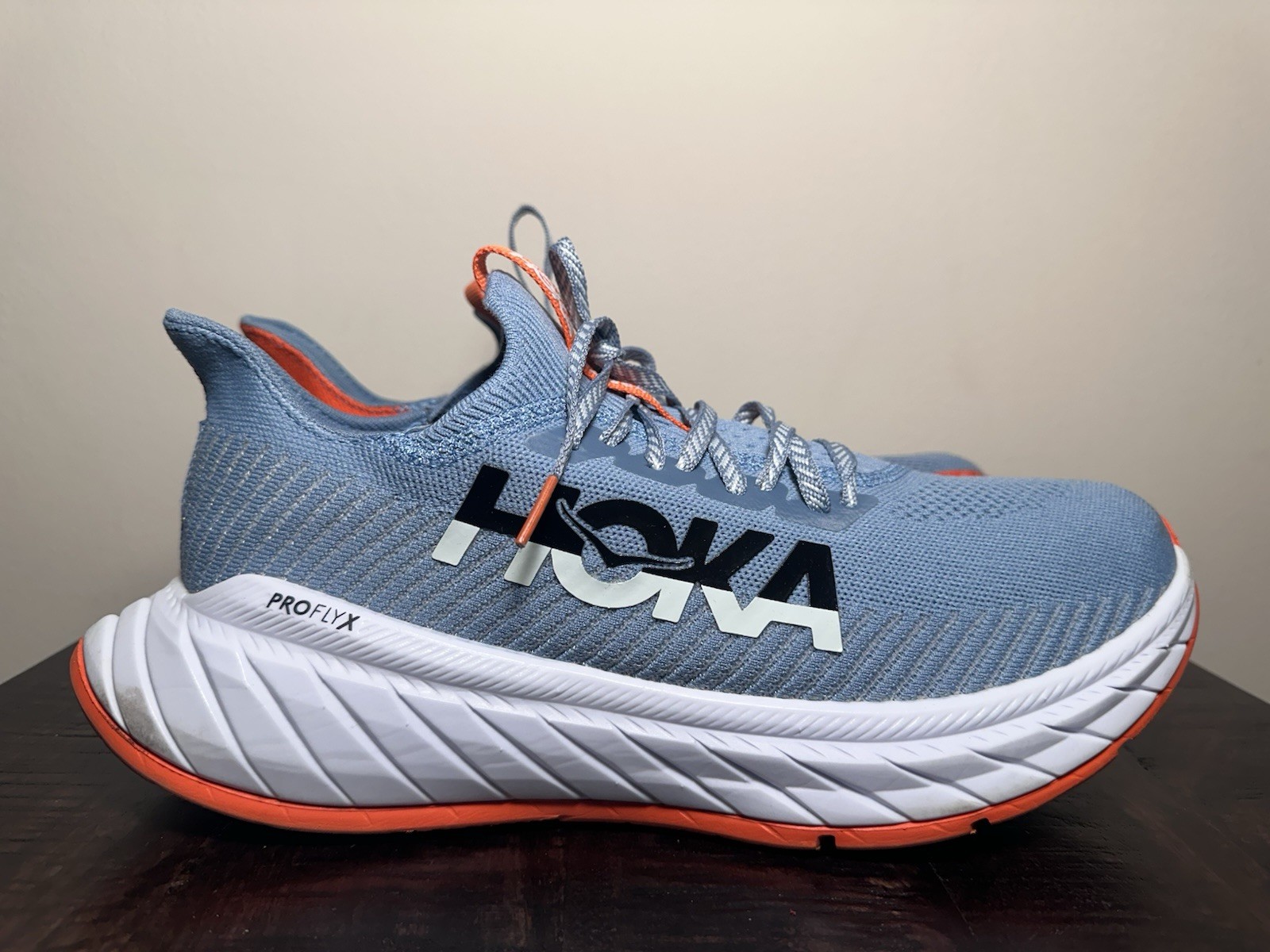 HOKA Carbon X 3 Performance Profly Running Shoe Mountain Puffin Blue Sz 11.5