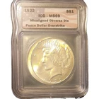 1922 Peace Dollar $1 Silver ICG MS69 Misaligned Obverse Die READ HOLDER REVERSE