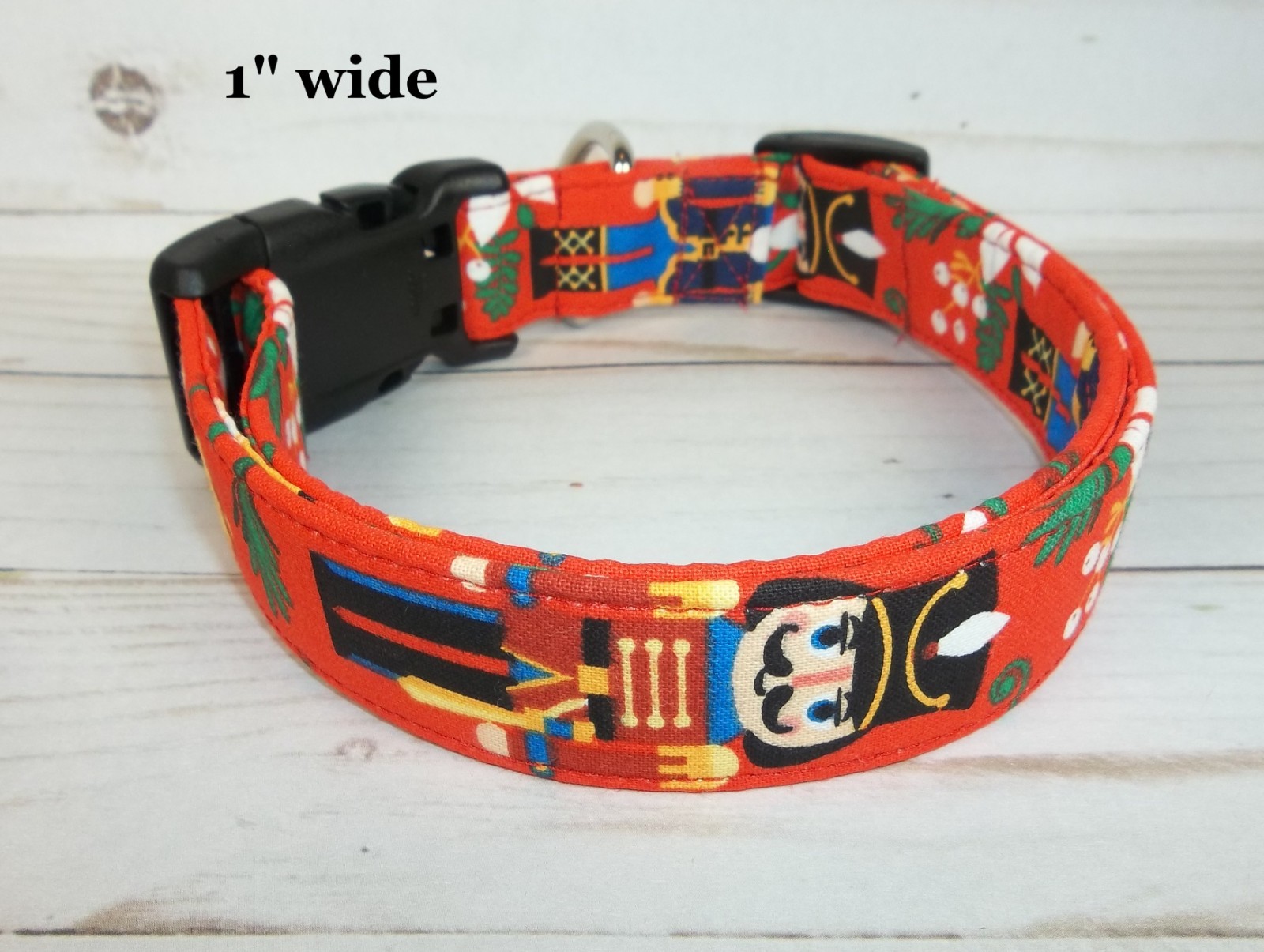 Nutcracker Christmas Terri's Dog Collar handmade adjustable fabric pet gift