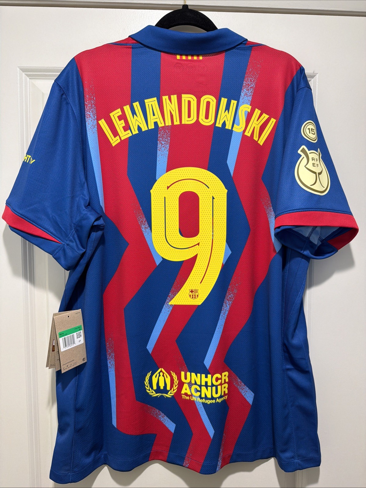 Lewandowski #9 Mens EXTRA LARGE Nike FC Barcelona 4th Stadium Jersey Super Copa