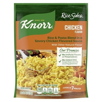 Knorr No Artificial Flavors Chicken Flavor Rice Cooks in 7 Minutes, 5.6 oz Regul