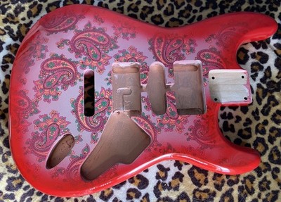 Paisley Stratocaster HSH Alder Fender Replacement Body Shielded Cavity