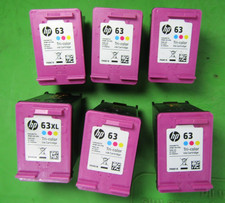 Genuine HP 63 EMPTY Ink Cartridges Lot of 6 Color VIRGIN Six Count Color