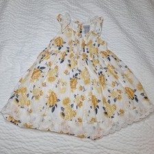 Tahari Dress Girls 3T Cream Textured Lace Floral Embroidery Lace