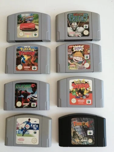 N64 Spiele Auswahl Pokemon Snap Stadium, Turok, Lylat Wars, Rugrats, Fifa uvm.
