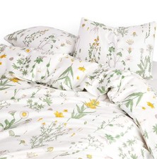 100 Cotton Botanical Comforter Set Queen 3pc Yellow Green Floral Cottagecore
