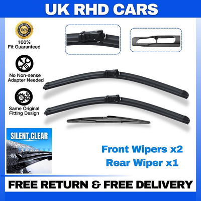 Front and Rear Windscreen Wipers For Peugeot Partner 2008-2018 26''16''14''