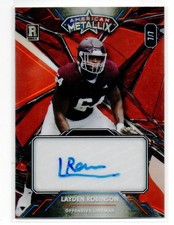 2023 Wild Card American Metallix Layden Robinson Rookie Card Auto 7/7 Patriots. rookie card picture