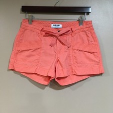 Old Navy Linen Blend Shorts 3" Women 0 Coral Pink Coastal Summer Vacation Resort