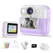 Kids Instant Print Camera, Christmas  Birthday Gift for Girls  Boys, Purple