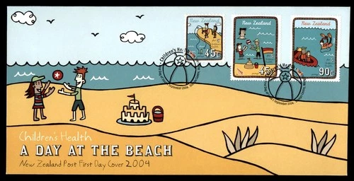 Mayfairstamps New Zealand FDC 2004 Children's day at Beach Health Stamp First Da