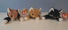 Lot Of 3 Ty Beanie Baby Cats/Kittens Vtg Chip, Nip And Zip