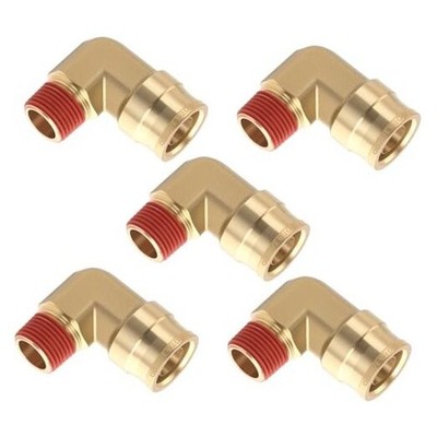 5PCS DOT Air Brake Line Fittings 3/8'' OD x 1/4'' NPT Quick Push 90° Elbows-5PCS