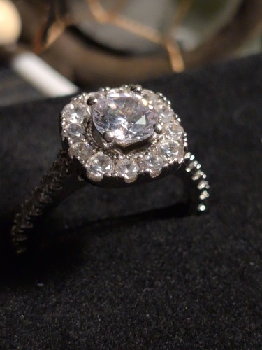 Anello Sterling 925 Misura 9 Qualità Freddo Cristallo Austriaco Trasparente Corona Set - Foto 9 di 10