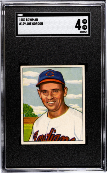 1950 Bowman Joe Gordon #129 Bowman Cleveland Indians SGC 4