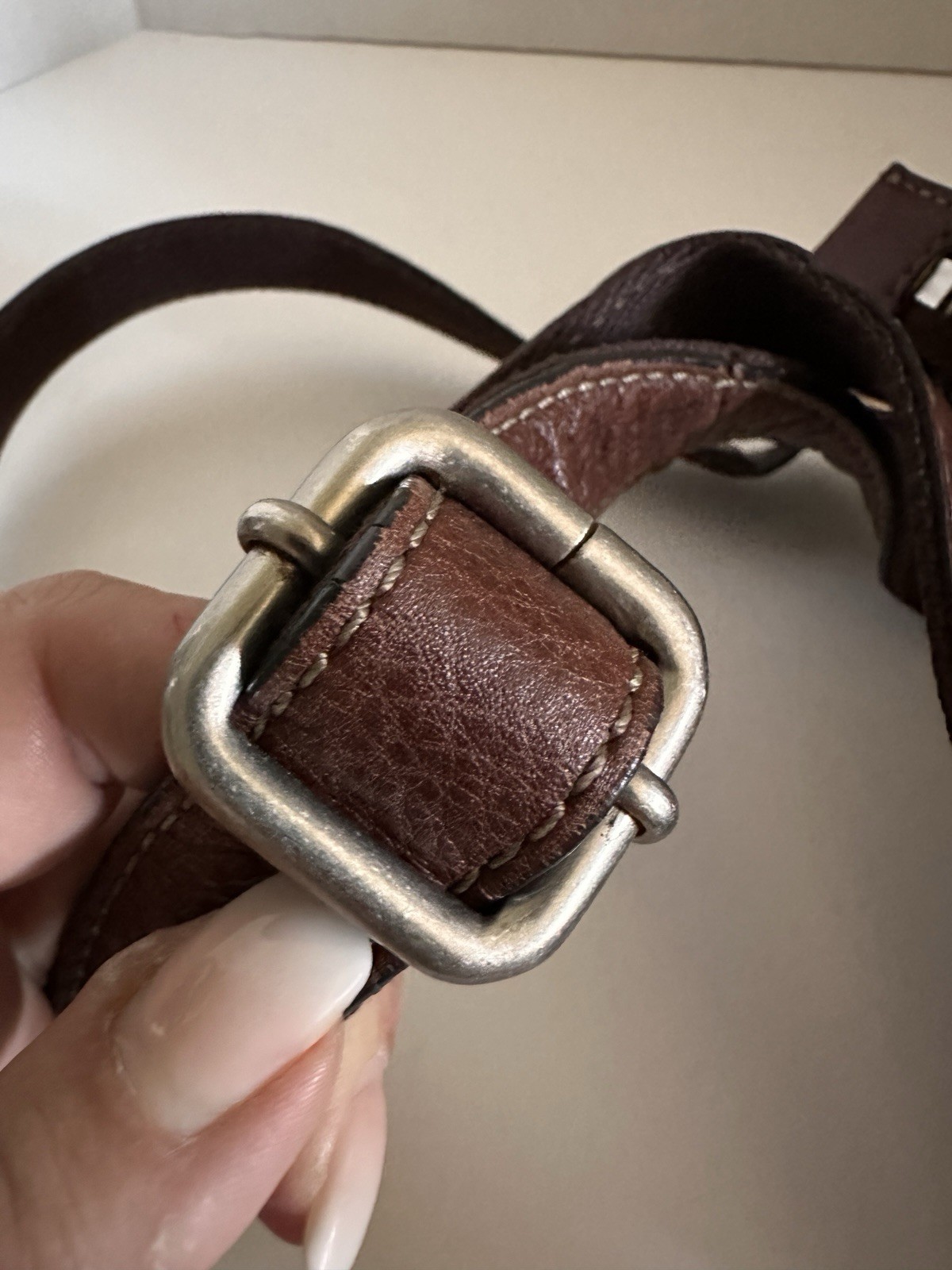 Fossil Patchwork Leather Trim Boho Crossbody Shou… - image 11