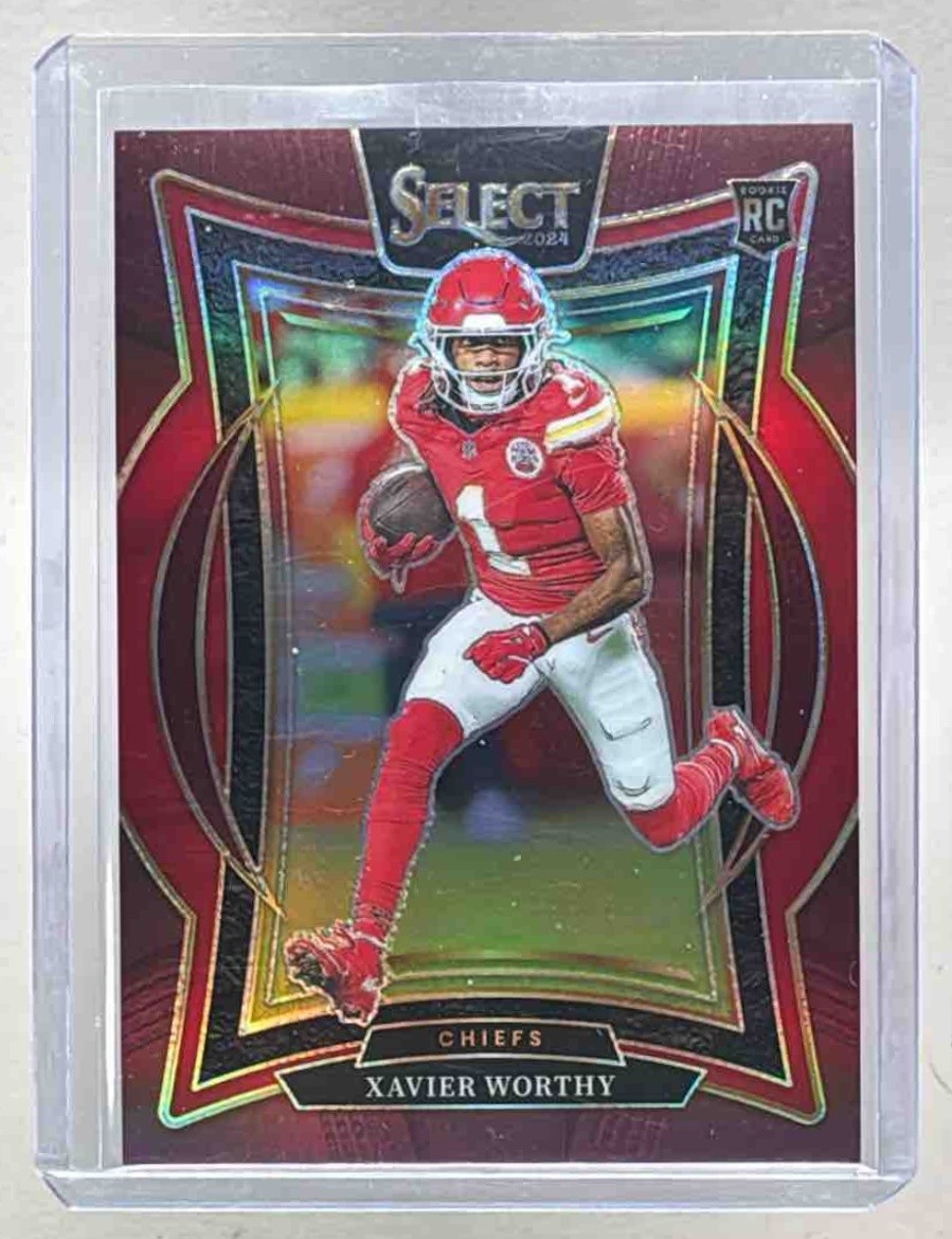 Xavier Worthy 2024 Panini Select #32 Maroon Prizm Concourse Rookie RC /149
