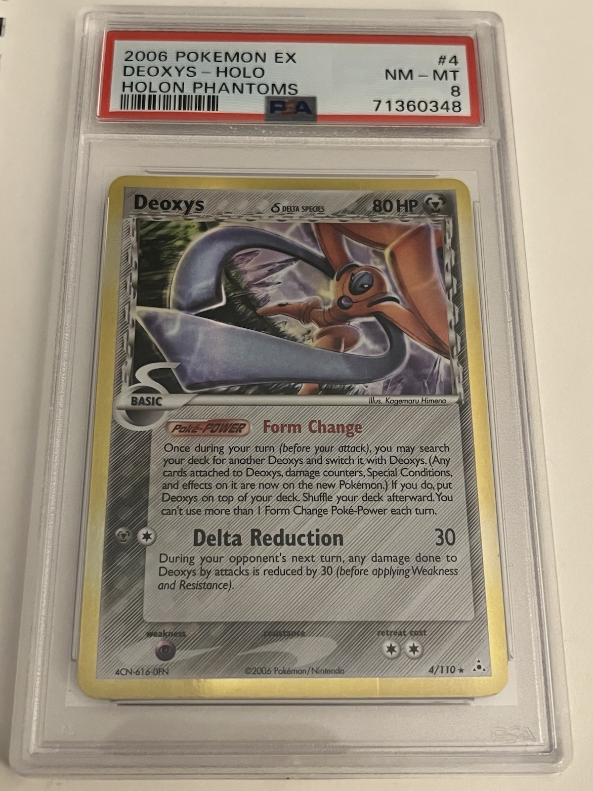 Pokémon Deoxys ex Delta Species 4/110 Holon Phantoms Holo Rare PSA 8 2006