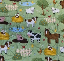 Handmade Patchwork Baby Quilt Toddler Bed Animal Children's Bedspread Colorful