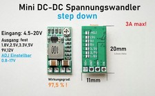 Mini Step Down Spannungsregler Modul 3A 1.8,2.5,3.3,5,9,12V Power DC-DC Wandler