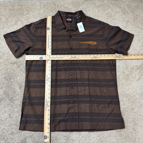 NWT Harley Davidson Tori Richard Shirt Men’s XL Button Up Hawaiian Black Striped - Picture 7 of 7