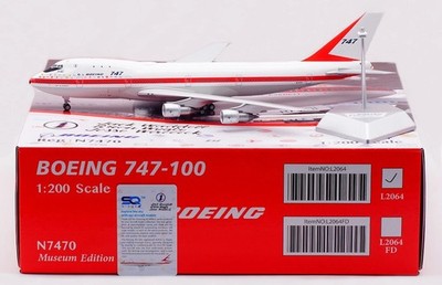 SQ Wings L2064 Boeing 747-100 Museum House Color N7470 Diecast 1/200 Model