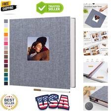 Large Photo Album Self Adhesive 4x6 5x7 8x10 Pictures Linen Cover 40 Blank Pa...