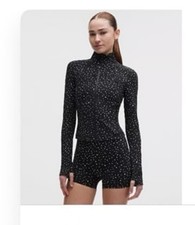 Lululemon Define Cropped Jacket Nulu Polka Dot Black/White Sz 2 Full Zip NWT