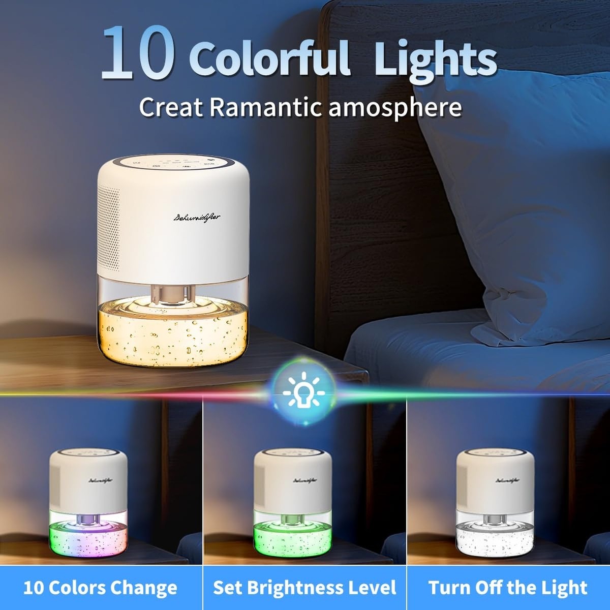44oz(1.3L) Small Dehumidifier for Home, Auto-Off Quiet