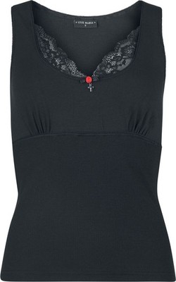 Vive Maria Top Damen Coquette Top schwarz Basics 90% Baumwolle, 10% Elasthan L